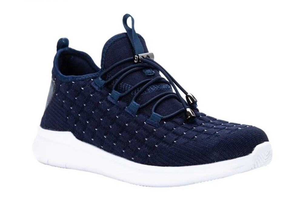 PROPET TravelBound Shoes Womens 8 Narrow Navy Metallic Mesh Slip On Orthopedic
